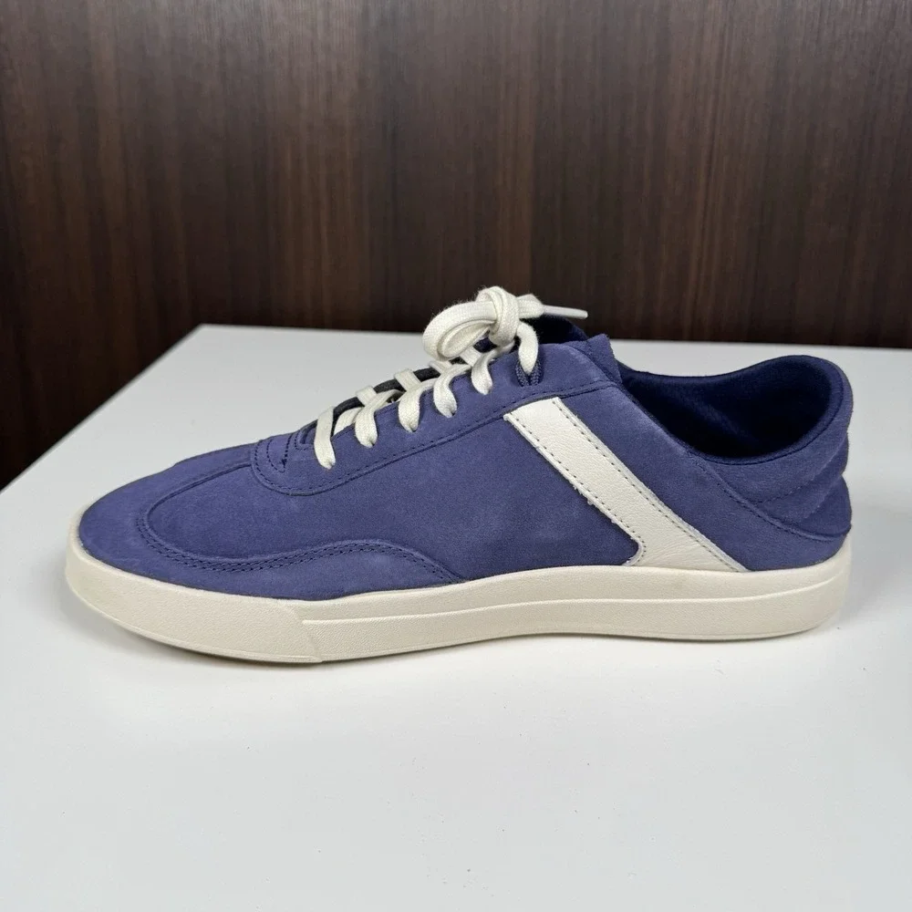 OluKai Ha'upu Women's Shoes 9 Blue / Off White Suede 20493-5418 TRIED ON w/ Box